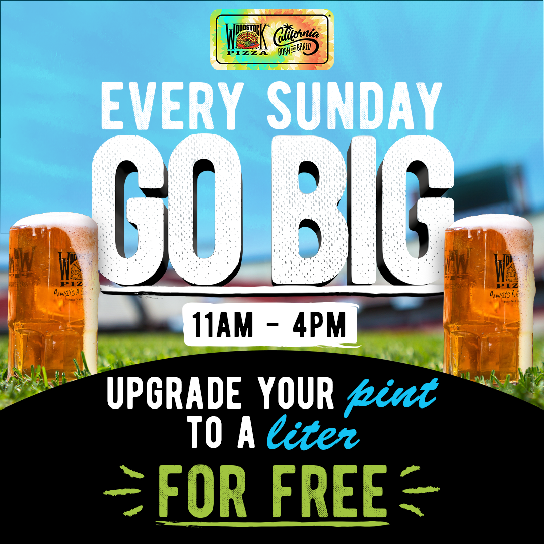 Free Upgrade From A Pint To A Liter Every Sunday 11-4